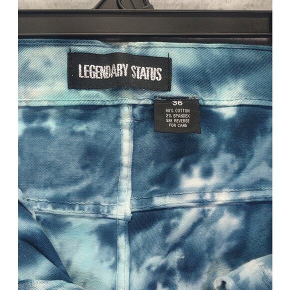 Legendary Status Mens Designer Straight Skinny Smoke Blue Wash Jeans - Picture 6 of 7